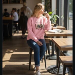 Trust in the Lord with all your heart women’s Pink Graphic Sweatshirt size Large